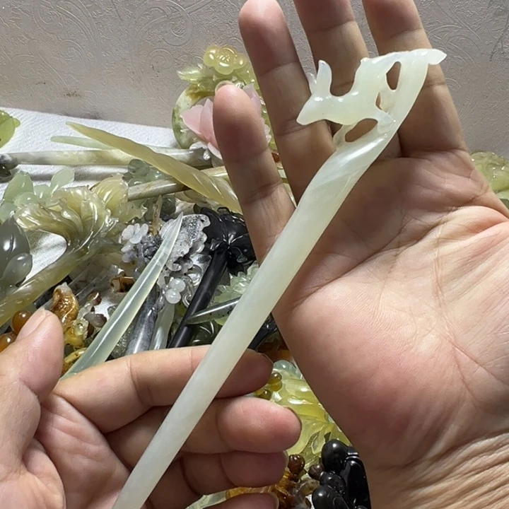 未镶嵌蛇纹石玉发饰