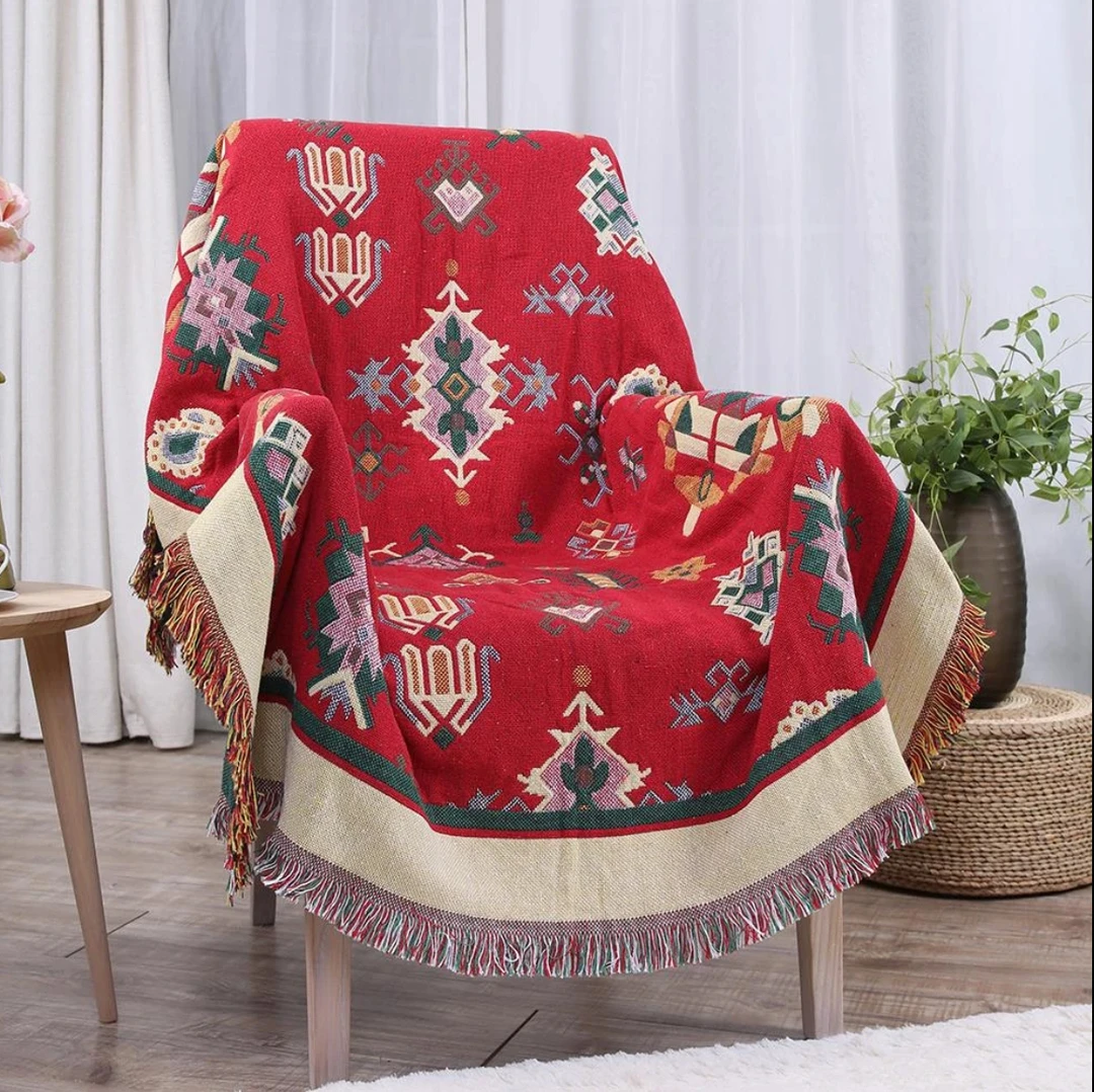 流苏沙发盖毯双面空调毯毛毯休闲毯加厚买大送小办公室午睡毯两条