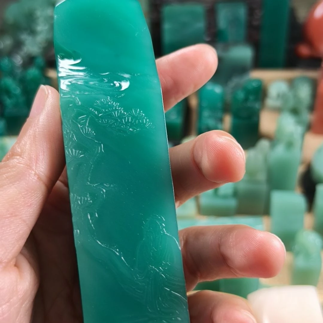篤***逸印石昌化石雅安绿薄意印章1