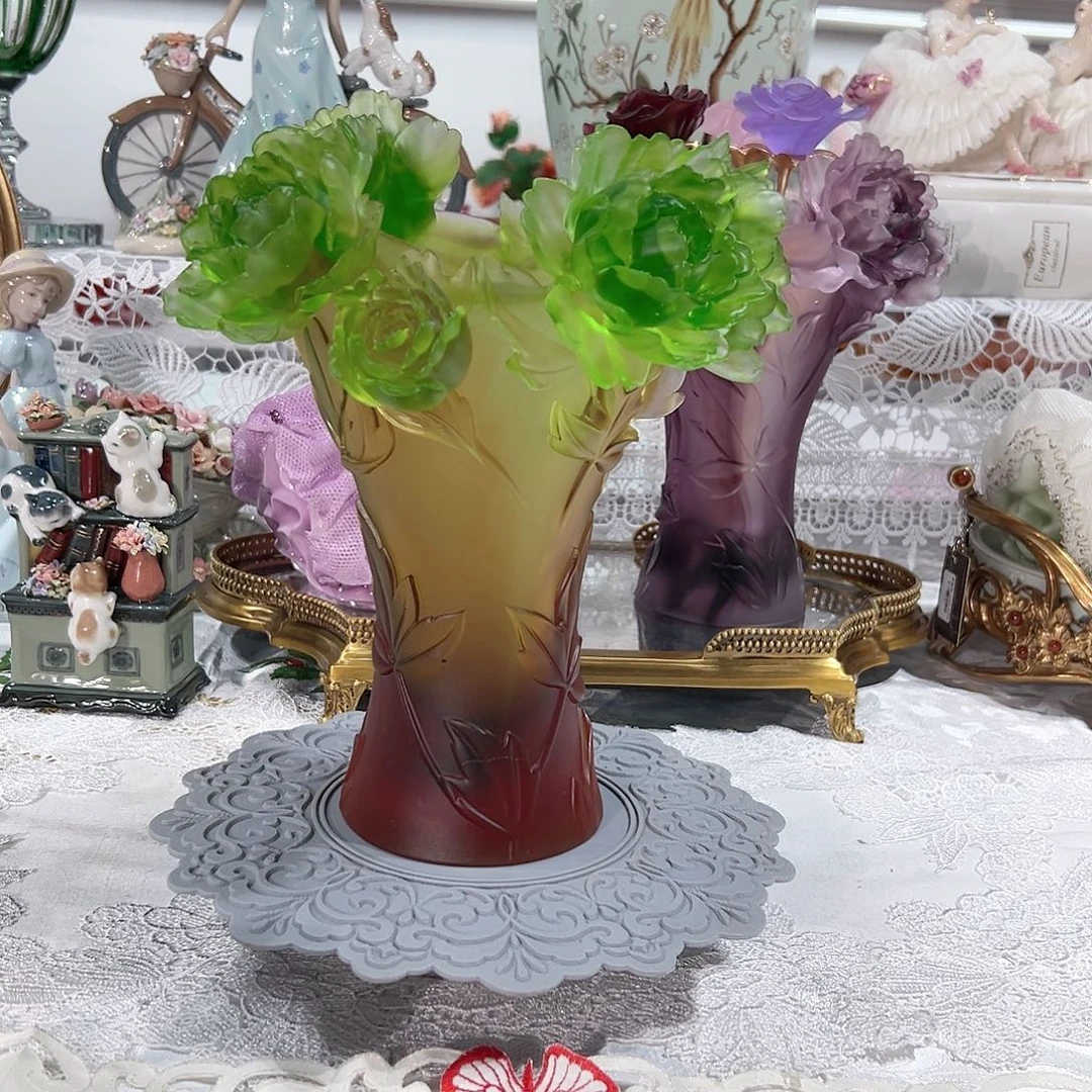 陶瓷QAA29脱蜡水晶牡丹花