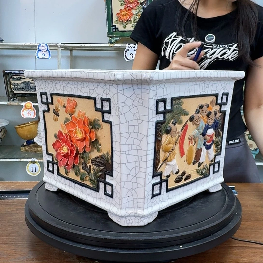 粤***器无花朵石湾盆350花盆