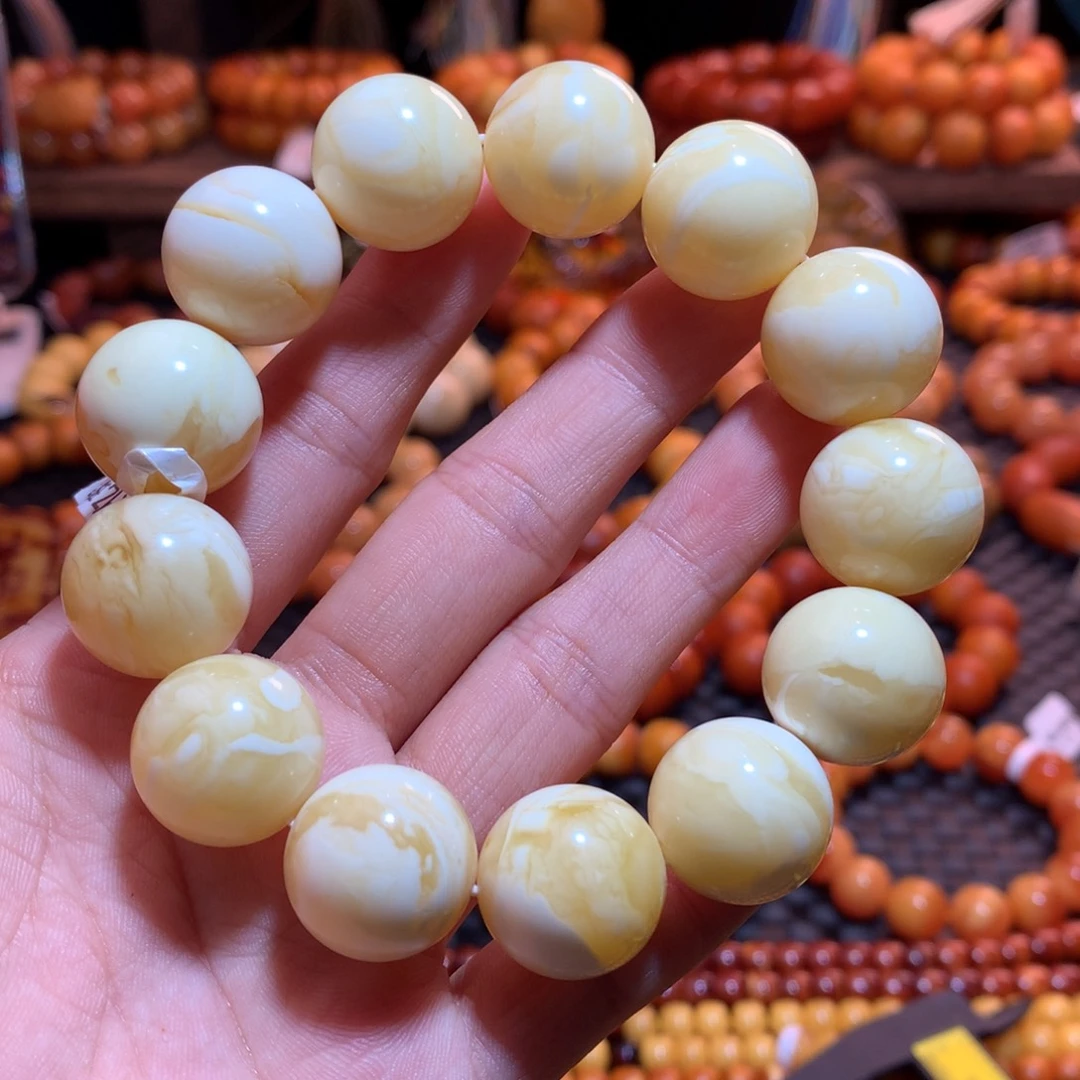 琥珀未镶嵌手链蜜蜡