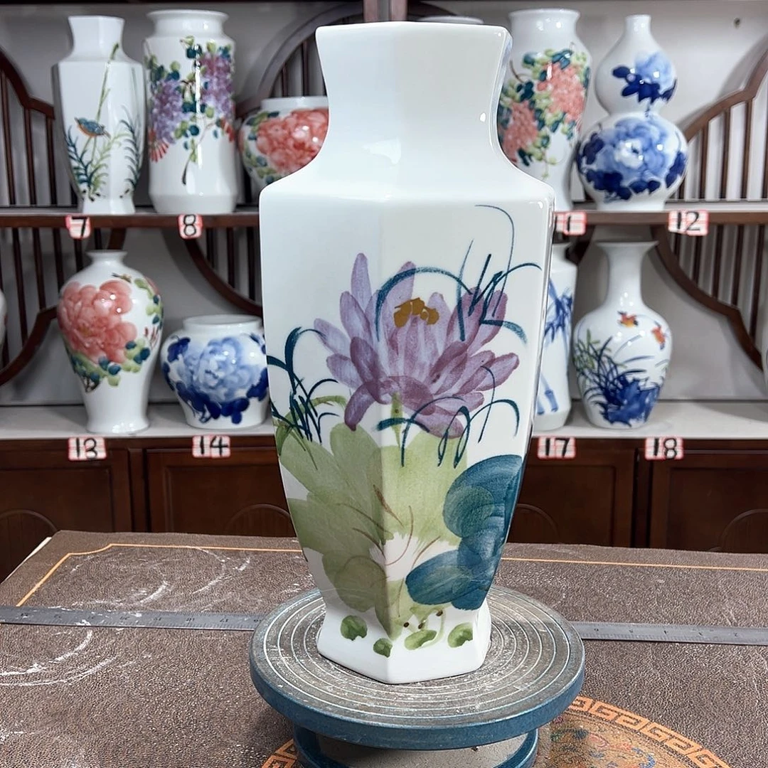 摆件景德镇陶瓷6紫荷