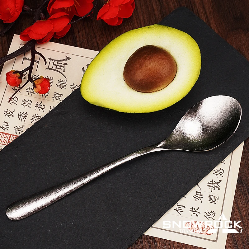 冰花银色纯钛餐勺