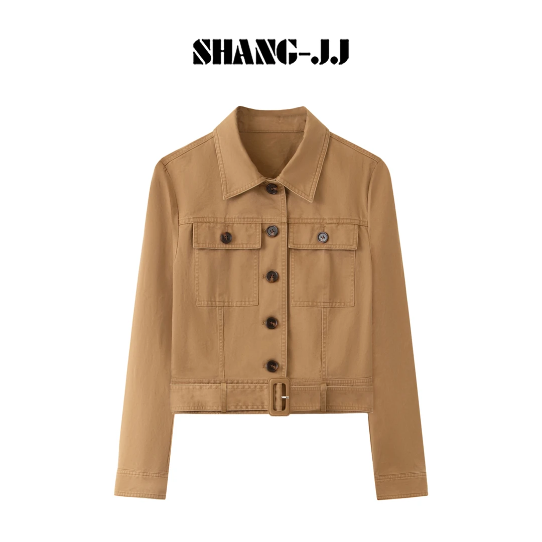 SHANG-JJ【暮色外套】25ss新品满分棉柔软亲肤细腻气质夹克q134097p