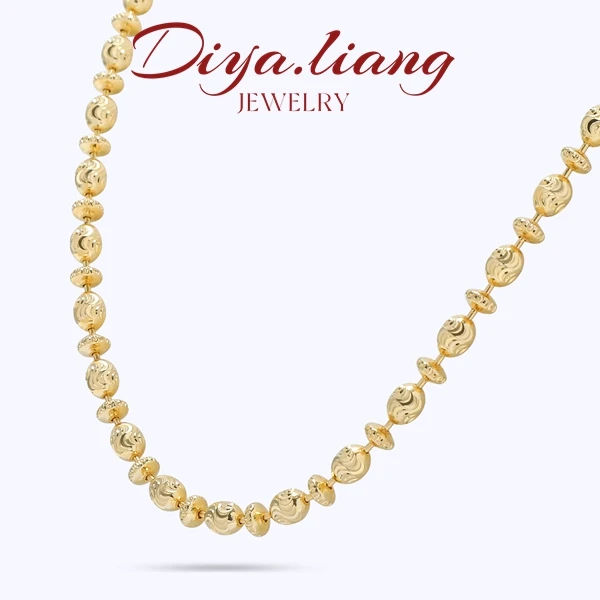 坠链均925银 梁雅帝新品【闪耀金光】祥云纹糖果车花珠气质纯银项链