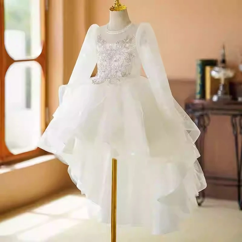 女童主持人专用裙女童生日礼服裙六一主持人礼服女童高级轻奢裙子