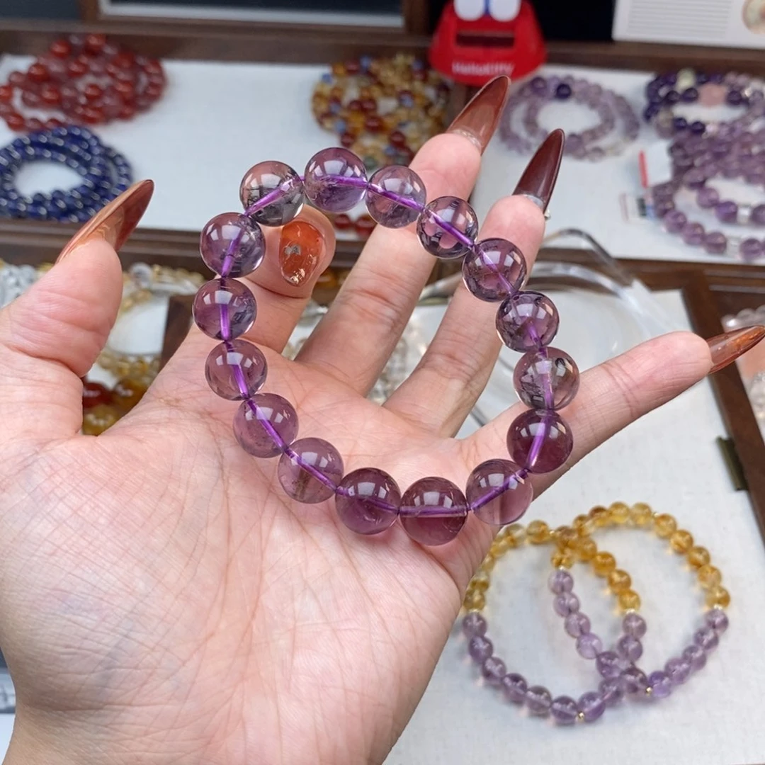 未镶嵌手链水晶巴西紫水晶13mm