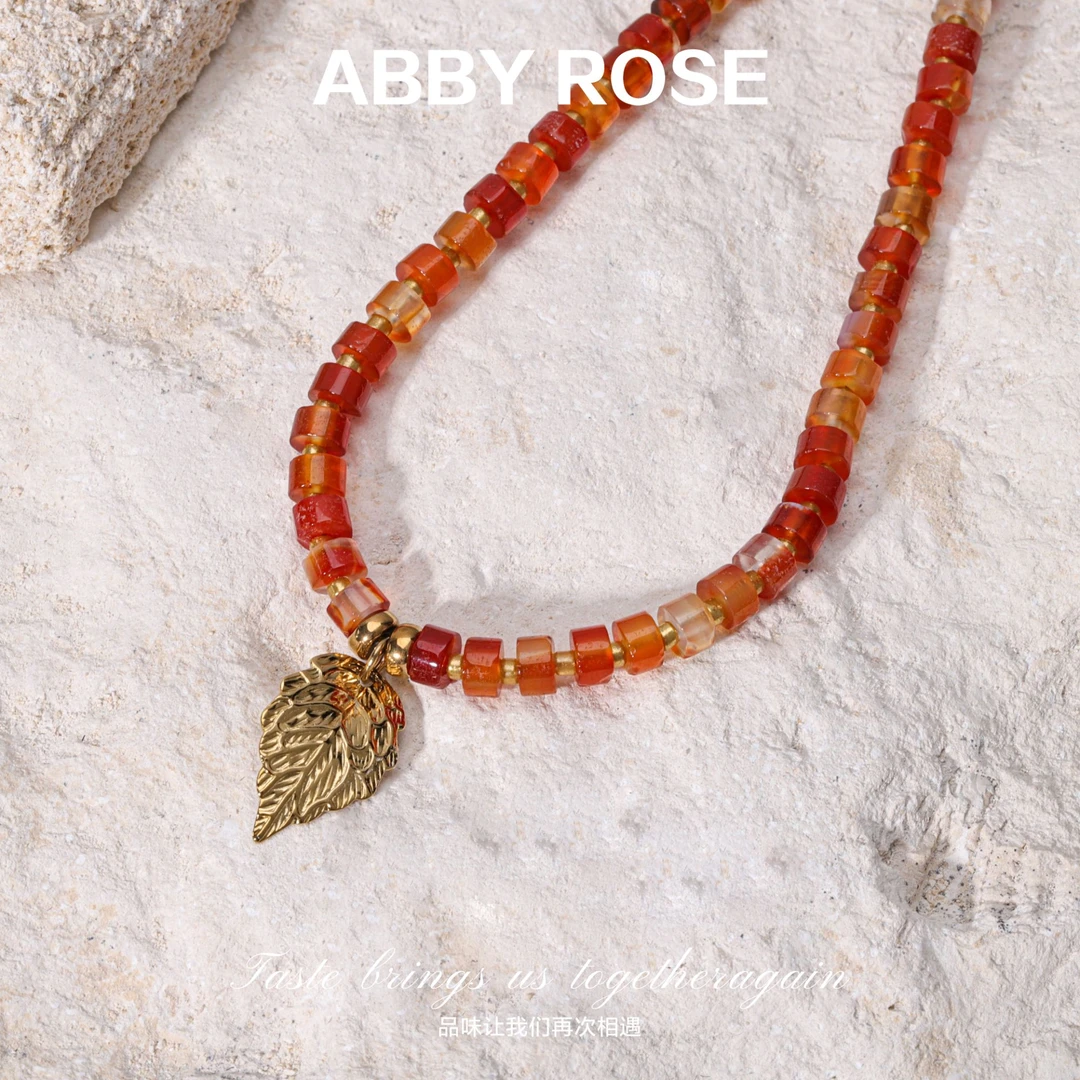 ABBY ROSE 【凤凰羽】轻奢小众时尚百搭手工串珠项链0785B