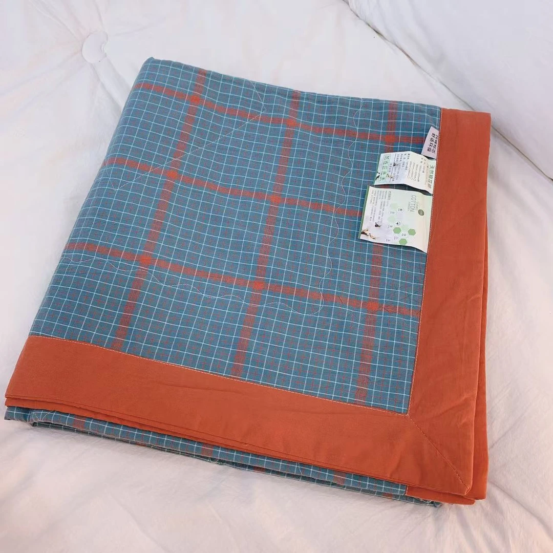 【广岛-蓝】-A类全棉色织棉花空调被夏凉被1.5X2