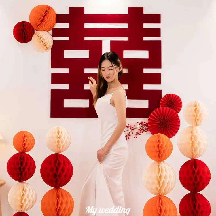 【婚庆用品】结婚蜂窝球立柱装饰婚房布置客厅拍照道具