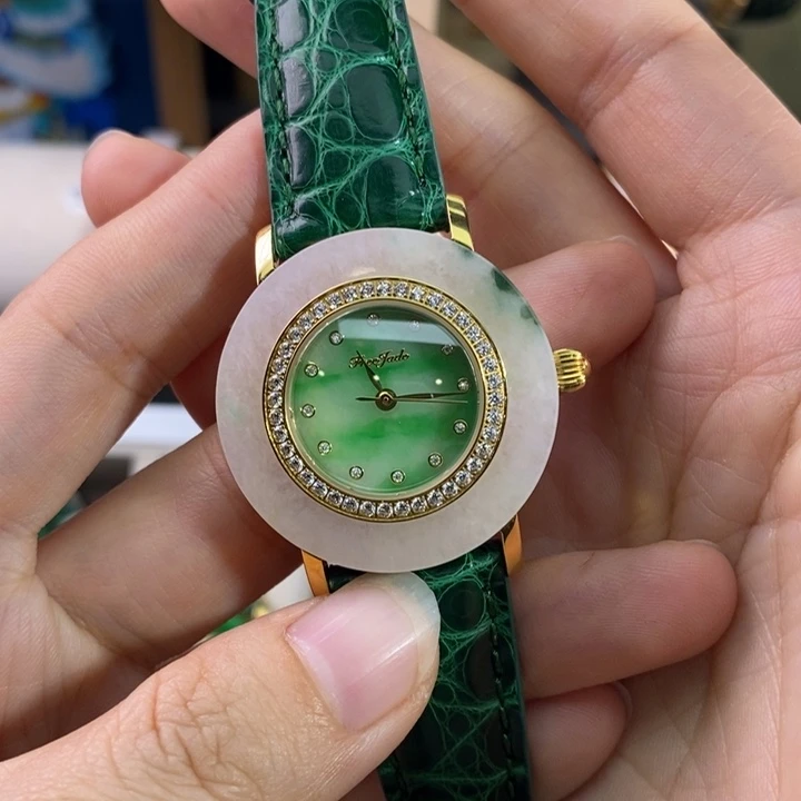 石英机芯-光能机芯锻造碳钢翡翠手表