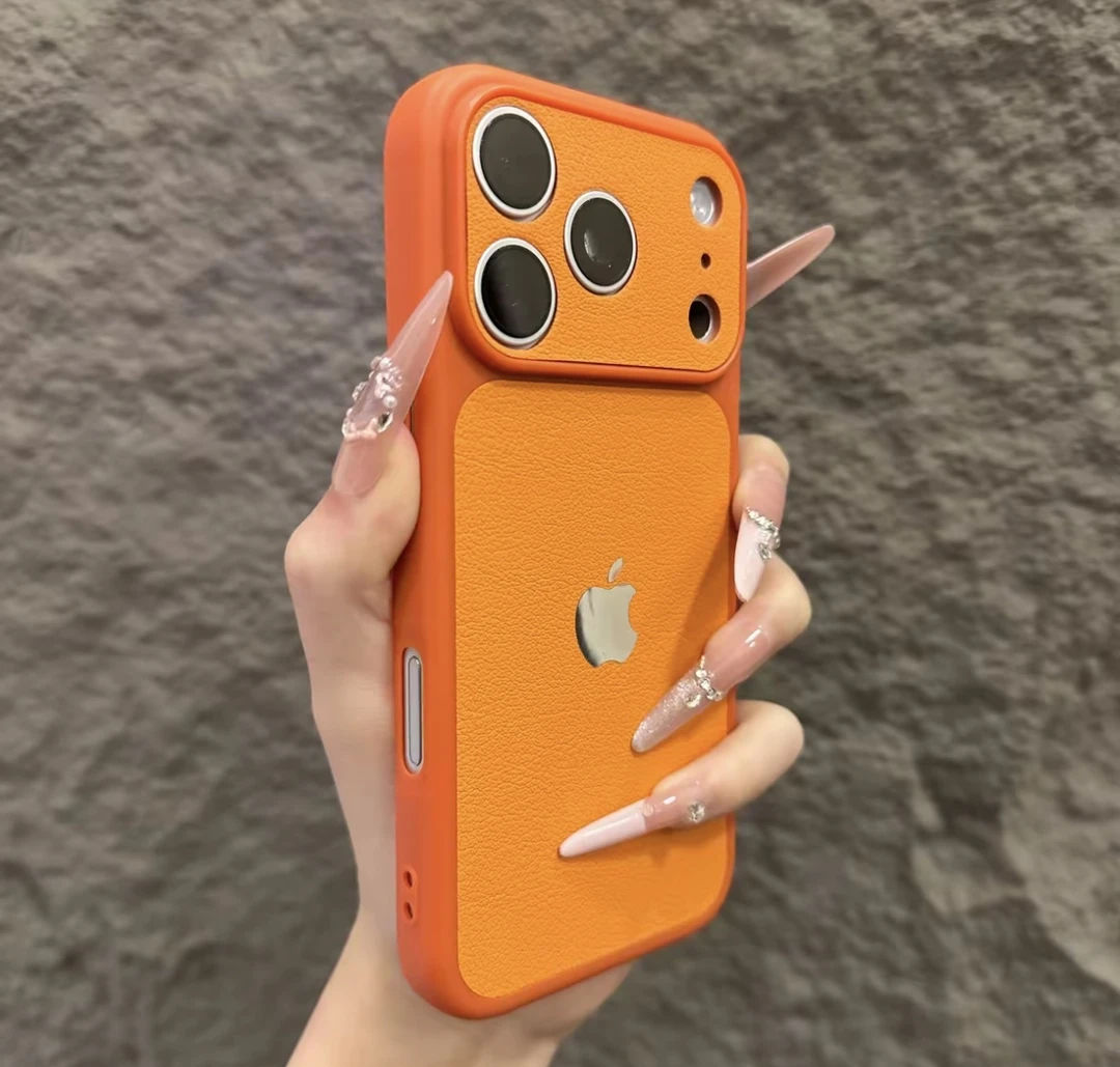 秋冬荔枝纹苹果17ProMax手机壳iPhone16全包15ProMax皮纹14防摔13