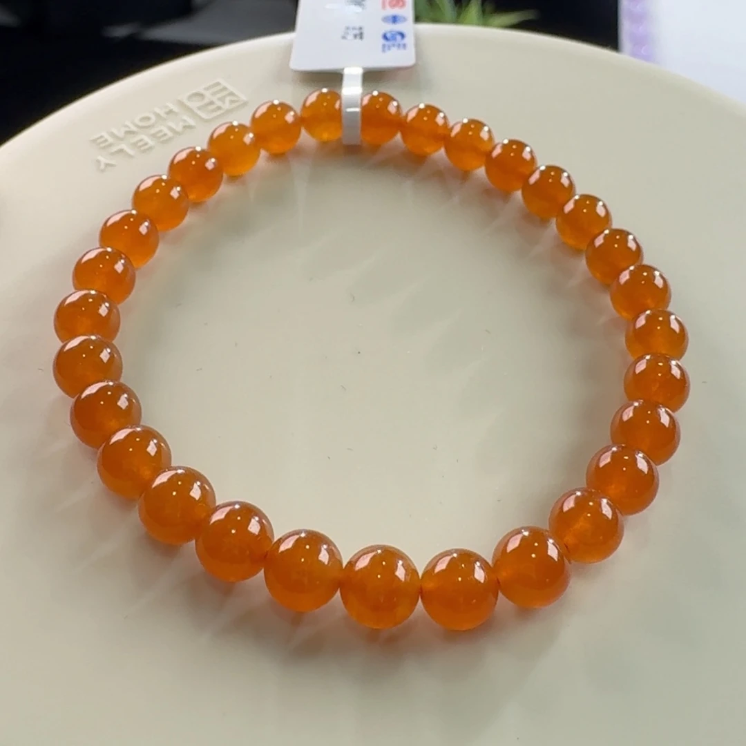 翡翠手链未镶嵌新款力推！冰橘红单圈
