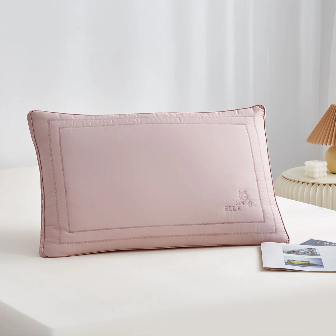 【明超臻品-蚕丝美肤枕】蚕丝纤柔柔软60S全棉枕芯枕头护颈助眠