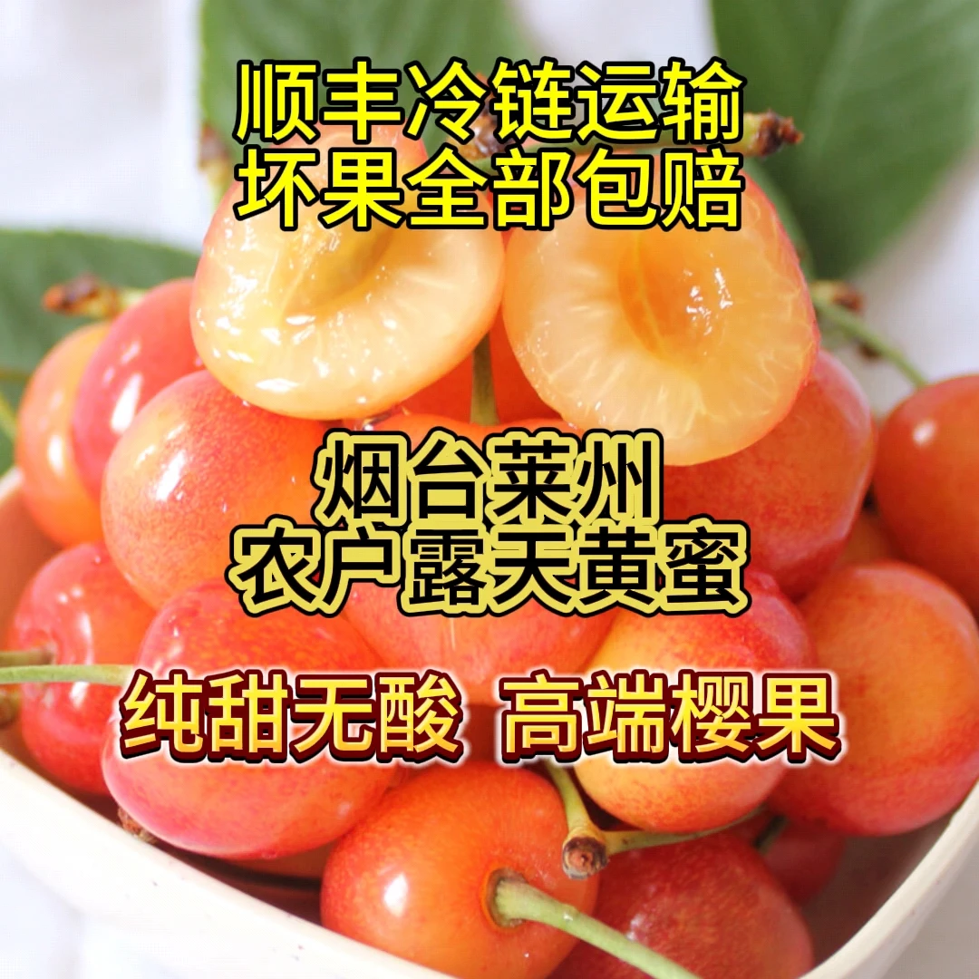 【樱桃】【空运】烟台高甜黄蜜，J，5-8g，坏果包赔，2斤