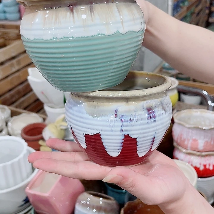 有孔，凑10元包邮陶瓷花盆发货！