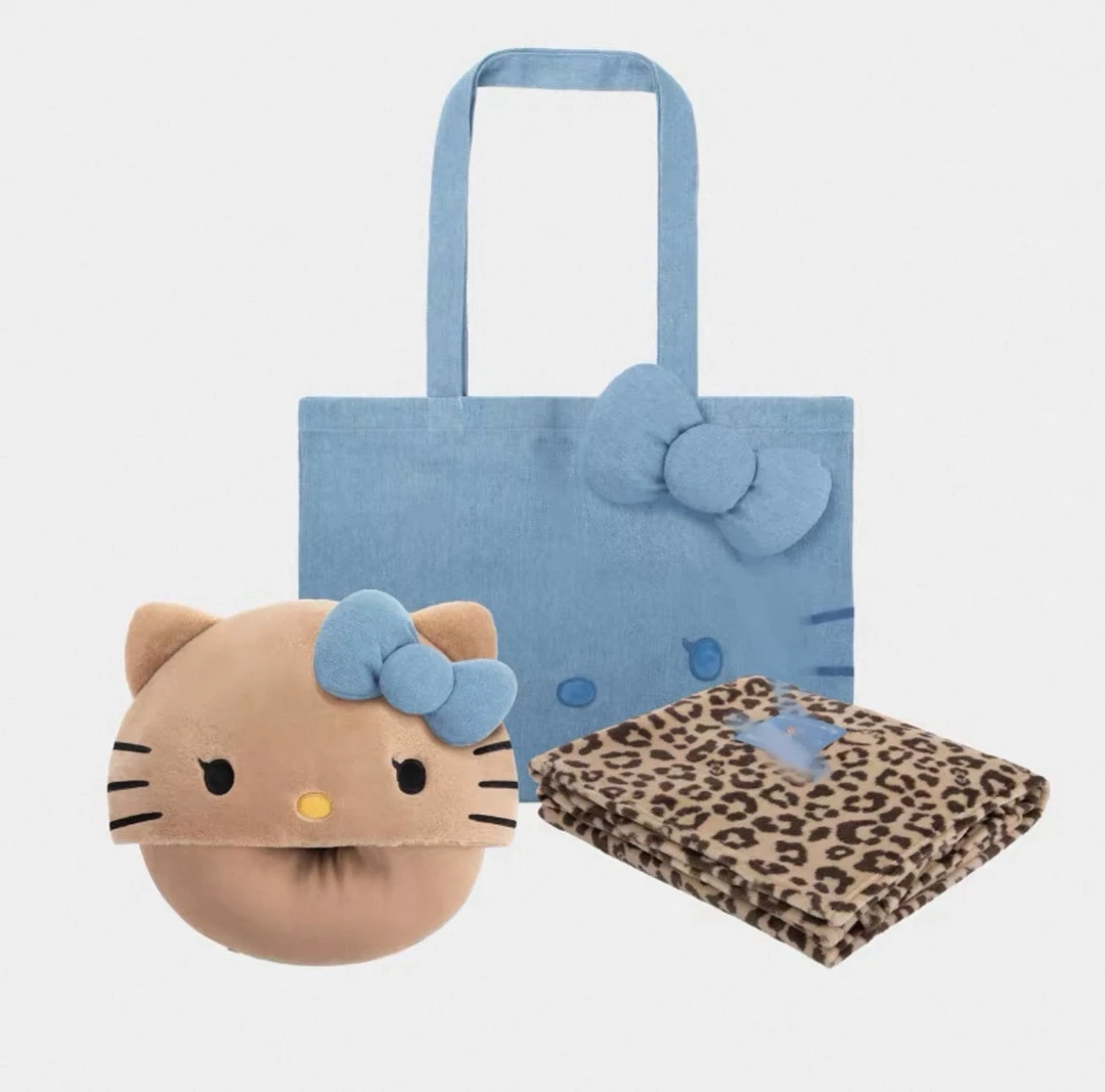 kt帆布袋U型枕毯子三件套