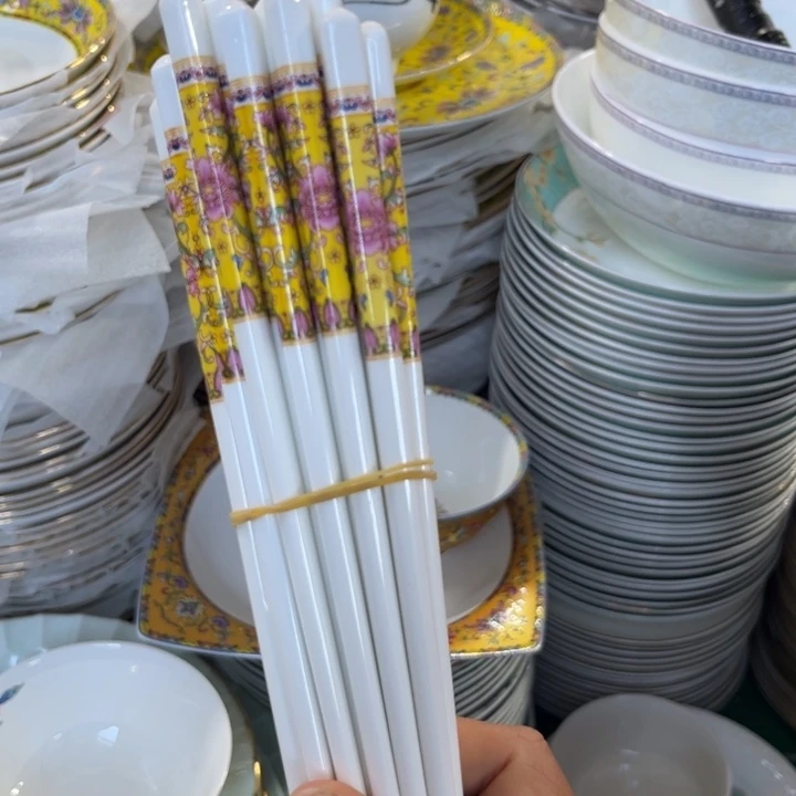 瓷片珐琅彩筷子十双