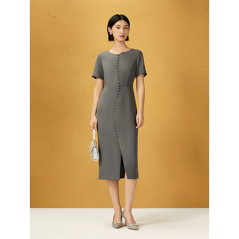 Song of Song歌中歌显瘦气质轻奢夏季长款修身连衣裙5C65205108