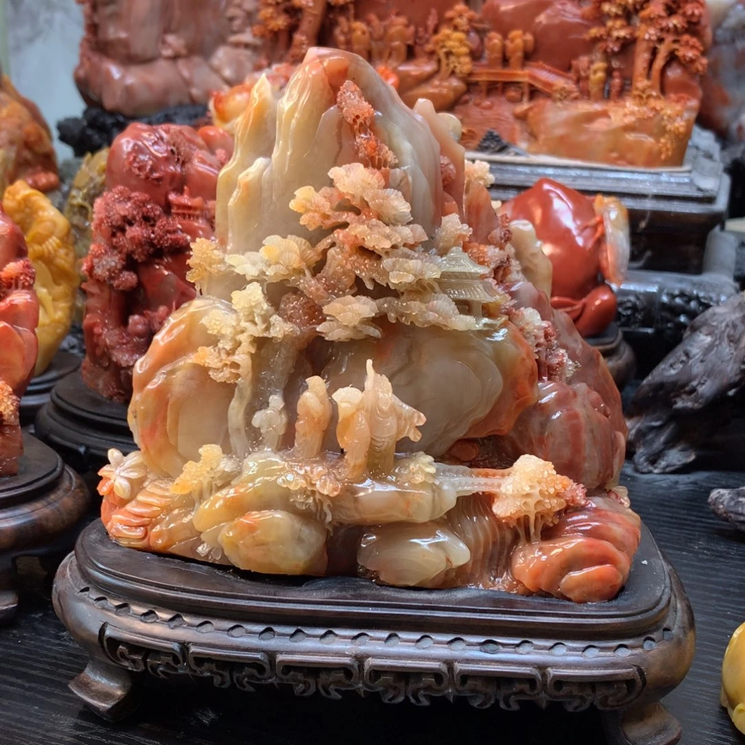 泽***雨寿山石寿山石摆件