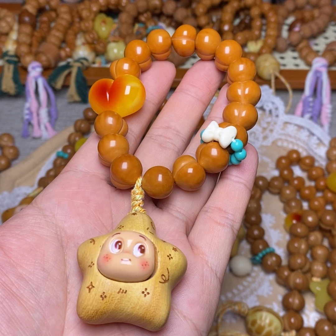 猴头核桃吊坠玻璃底屁桃➕星星人爱心蝴蝶结卡环新号补贴