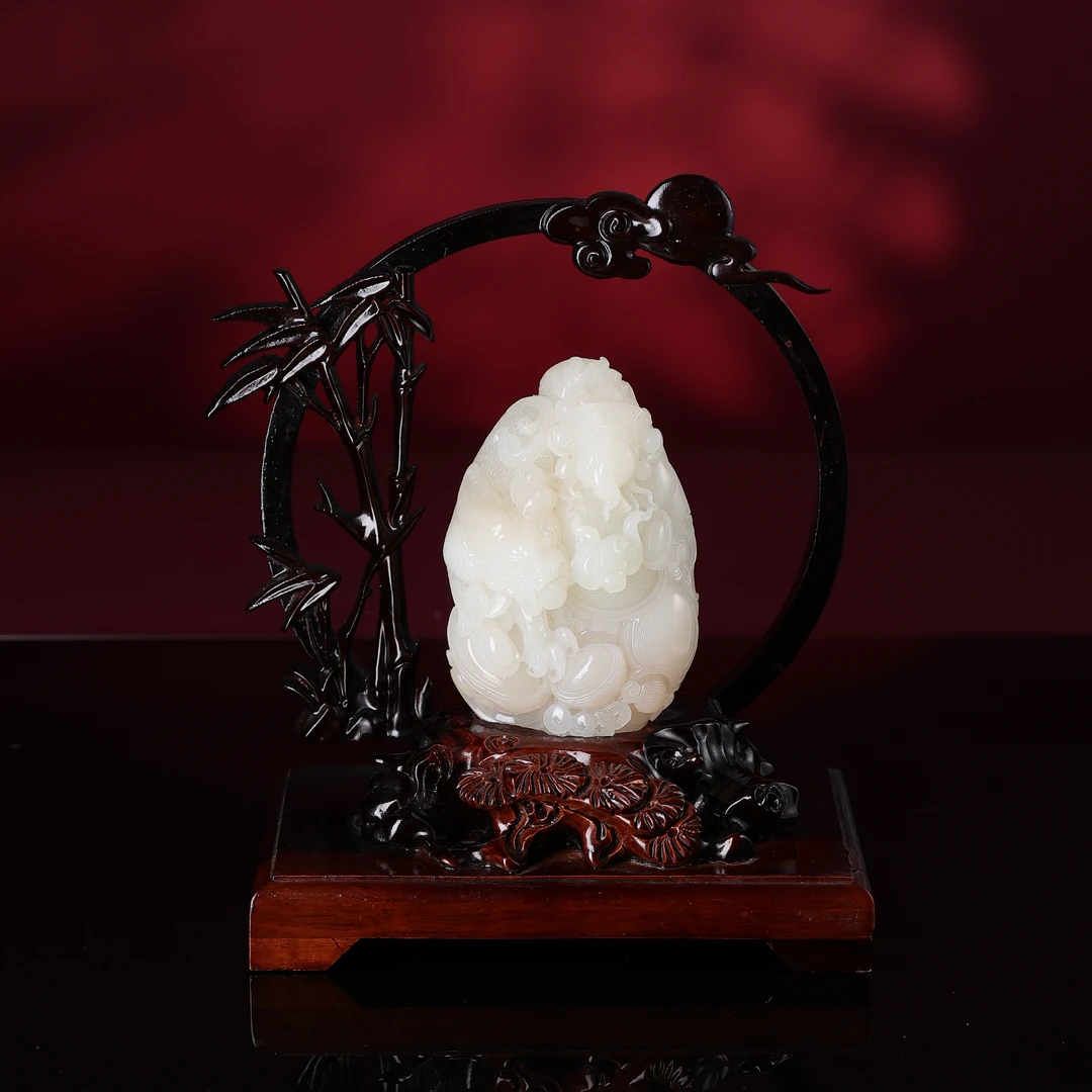 dx和田玉藕粉财神赵公明摆件2508130361