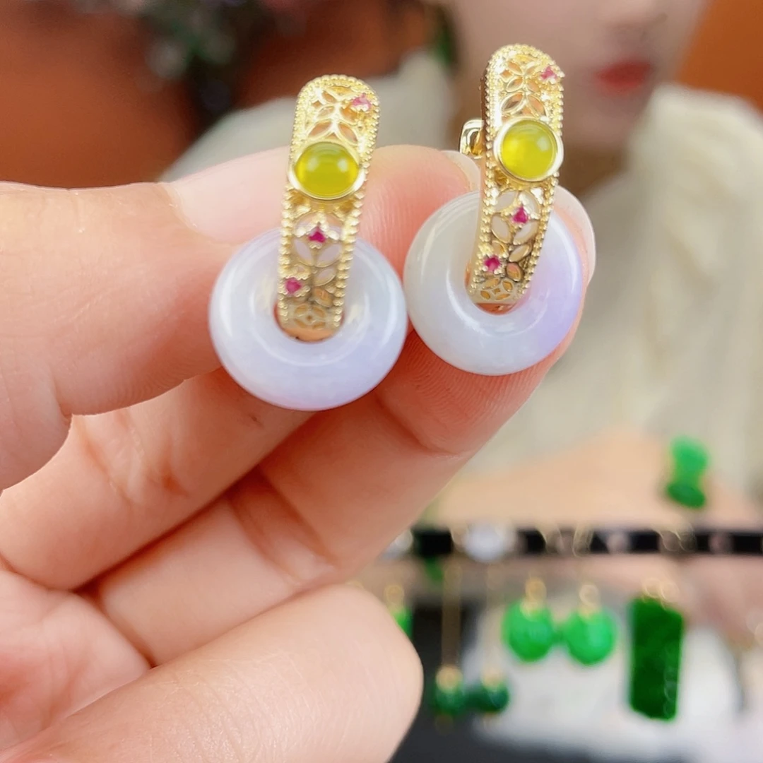 翡翠未镶嵌耳饰饰品