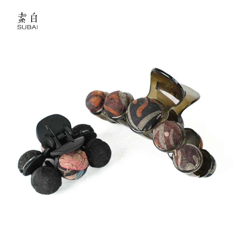 素白布艺豆豆抓夹SB2505QT01630