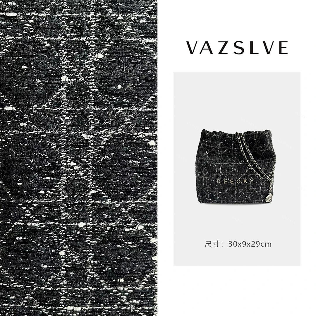 ZT-D7082-斑澜黑 小香风气质条纹设计师韩版斜跨轻奢女包