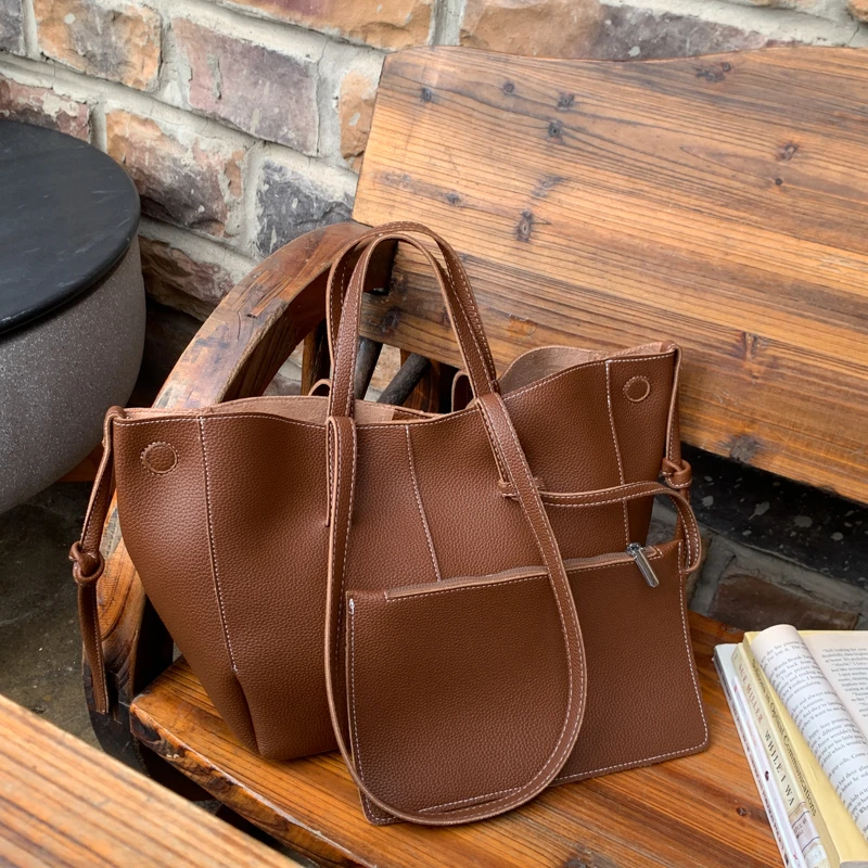 秋冬季复古大容量包包女士休闲百搭通勤单肩包手提托特包2621