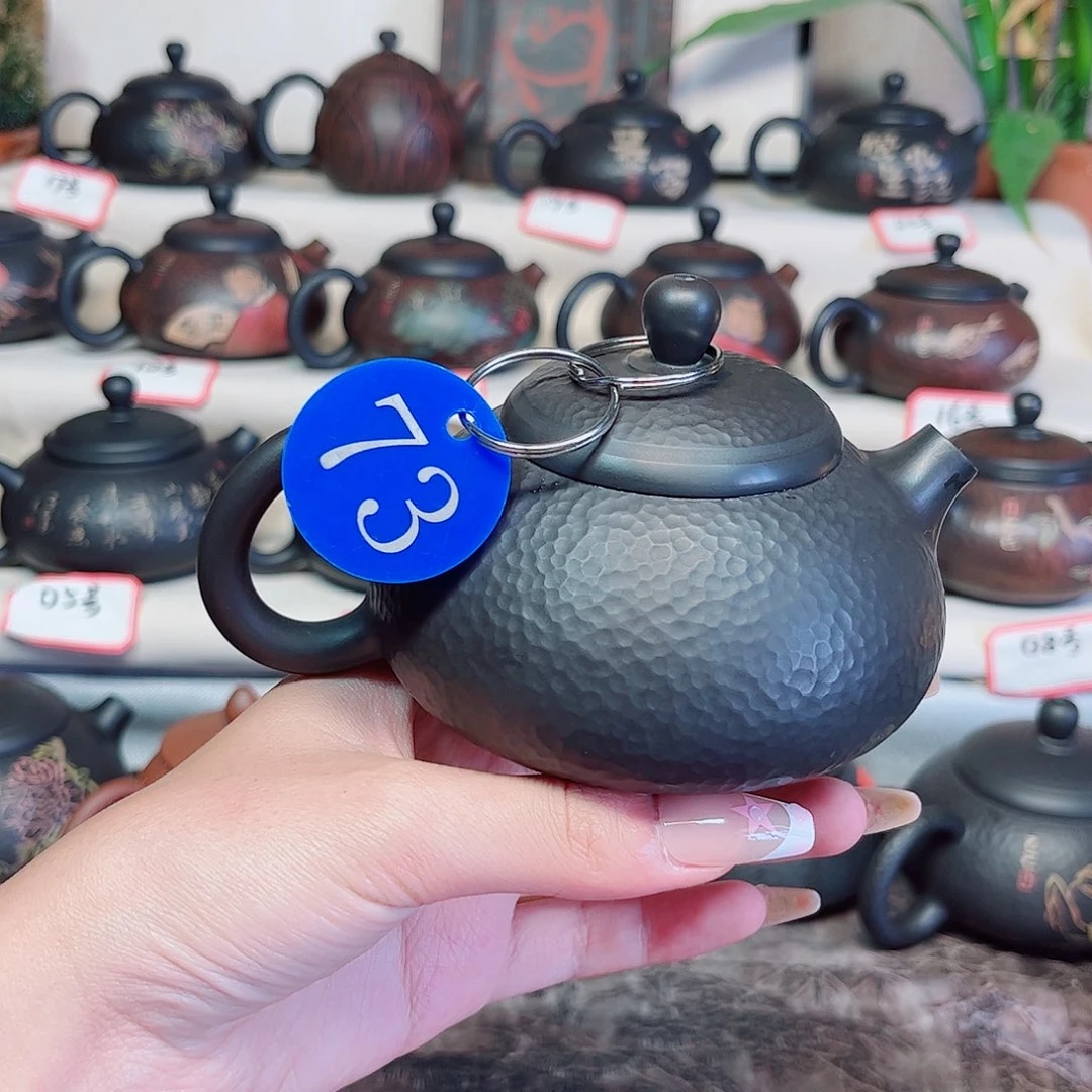 200毫升纯手工锤纹胖墩壶