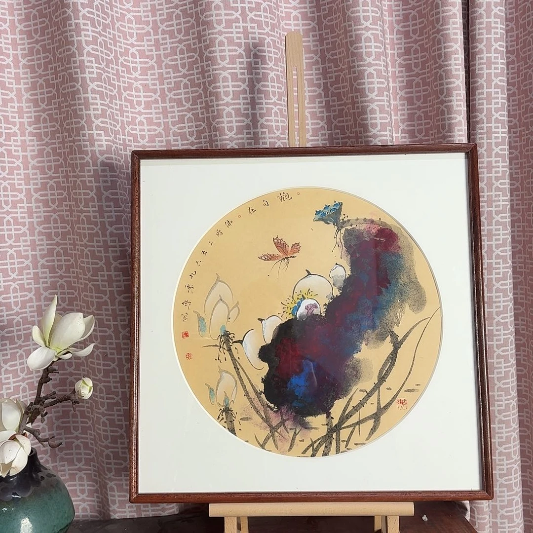 国画真人手绘作品