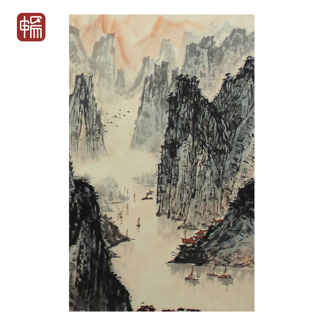 T745 1982《轻舟已过万重山》宋太湖68*45(2.75平尺) 纸本立轴 YM