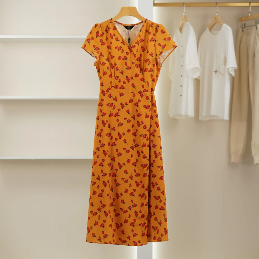 麦迪尚品【白LY】5041601 夏季简约印花连衣裙品牌撤柜 D4组