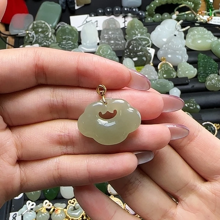 和田玉银S925镶嵌颈饰