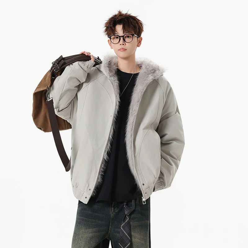 M8601美式复古毛领座山雕棉服男冬季潮牌cleanfit加厚工装棉衣