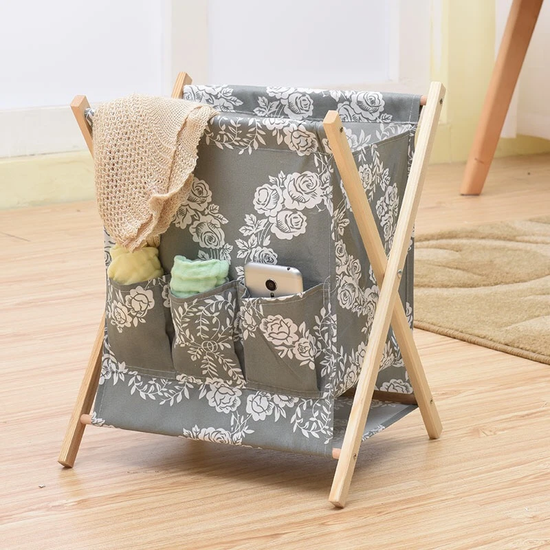 布艺折叠实木放脏衣服篮家用简约脏衣篓洗衣篮玩具箱子零食收纳筐