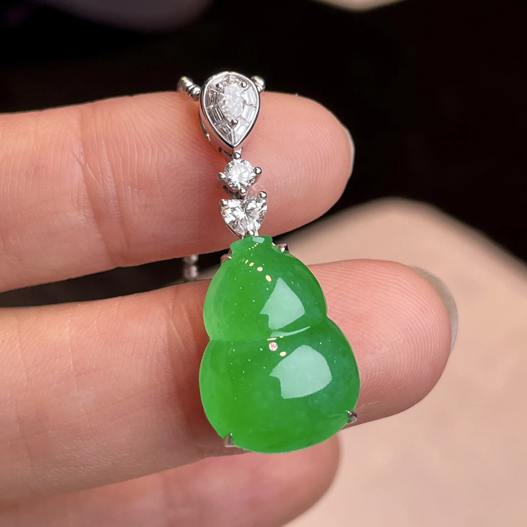 翡翠葫芦吊坠18k（前款