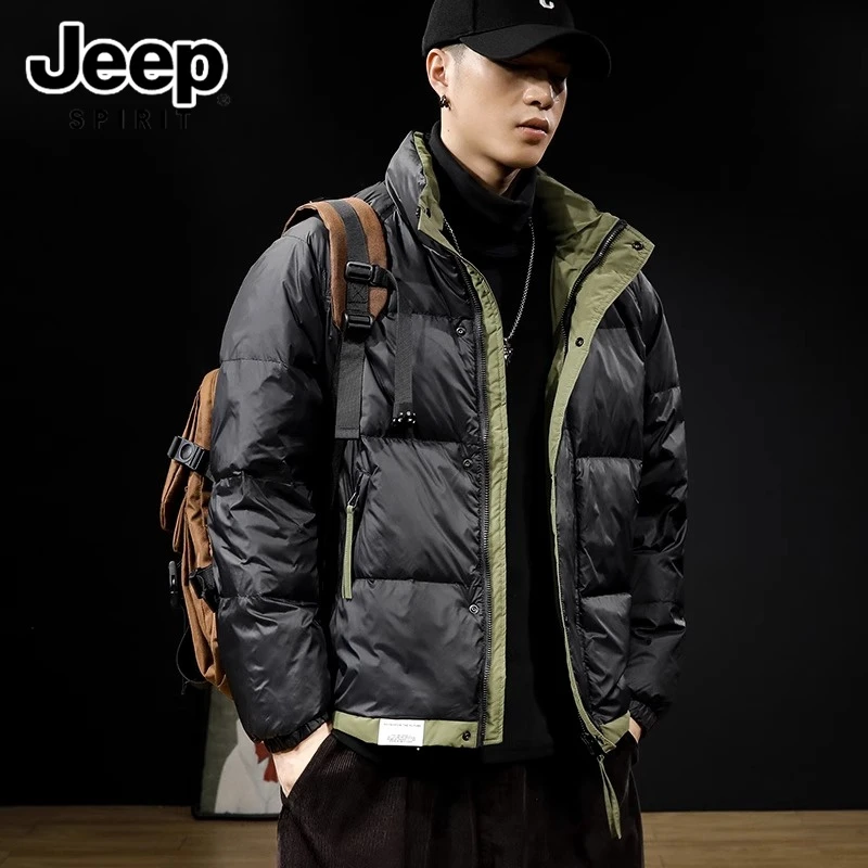 JEEPSPIRIT吉普男士冬季羽绒服时尚休闲保暖防风加厚立领百搭外套