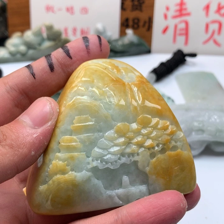 翡翠未镶嵌颈饰保真天然a货翡翠