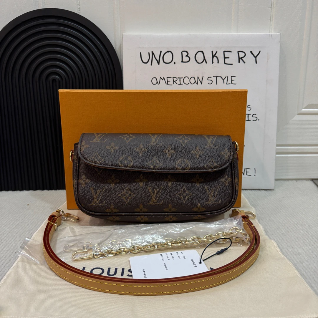 99新 LouisVuitton/路易威登 【蔡包紫】老花ivy