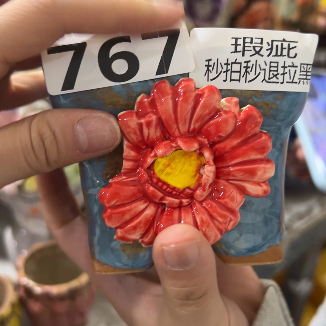 瑕疵767 满20发爱退拉黑花盆