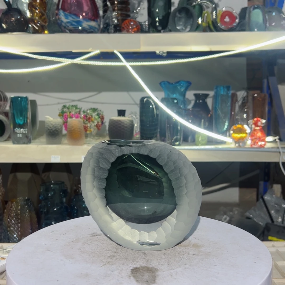 高 14 轻奢琉璃花器福利正常手工痕迹