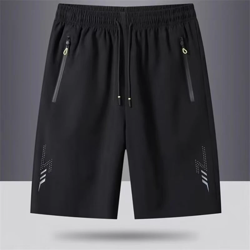 外穿薄款冰丝清凉沙滩裤速干大码运动夏季男士五分裤休闲宽松短裤