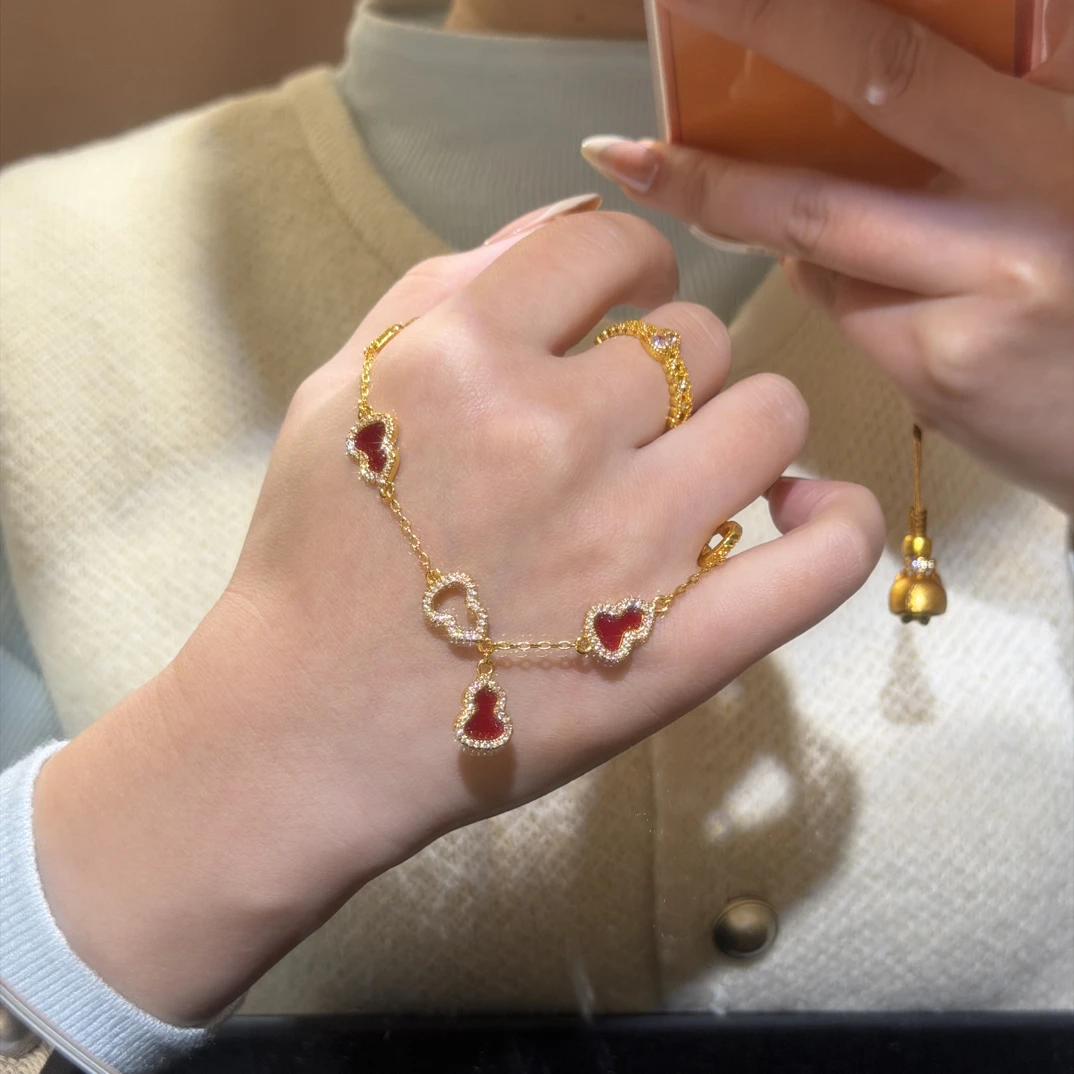 铜合金手链 新中式葫芦手链通勤百搭高级感轻奢饰品