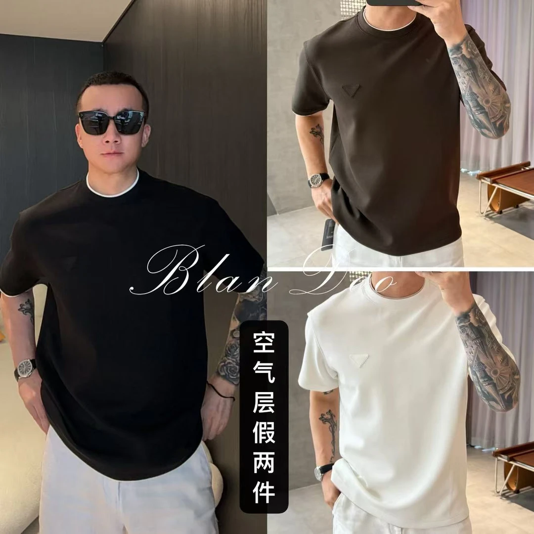 （秋款）BLANDOO  "空气层”时尚假两件圆领短袖T恤5BD007