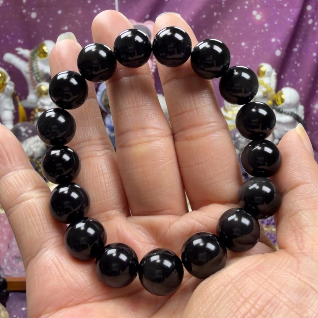 黑曜岩未镶嵌手串彩曜石手串