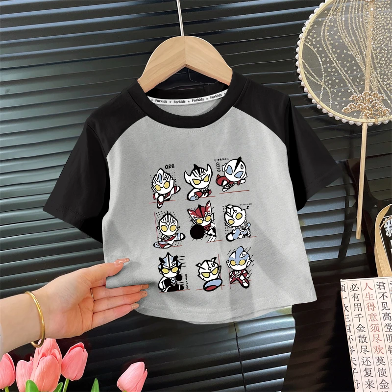 童装100%纯棉夏季儿童奥特曼新款短袖t恤男童宝宝上衣痞帅打底衫