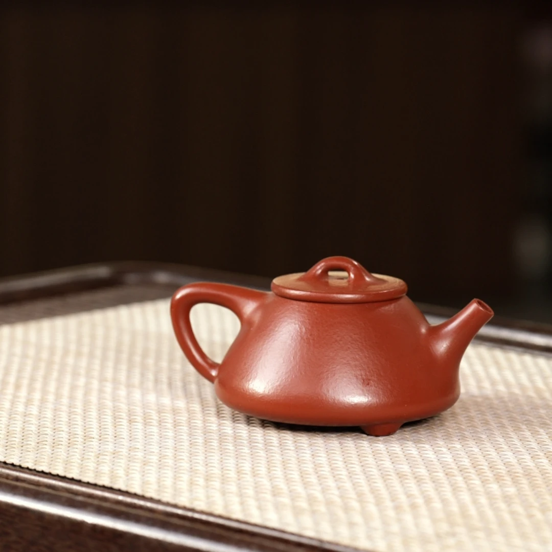 轻舟紫砂 赵庄朱泥子冶石瓢壶170cc
